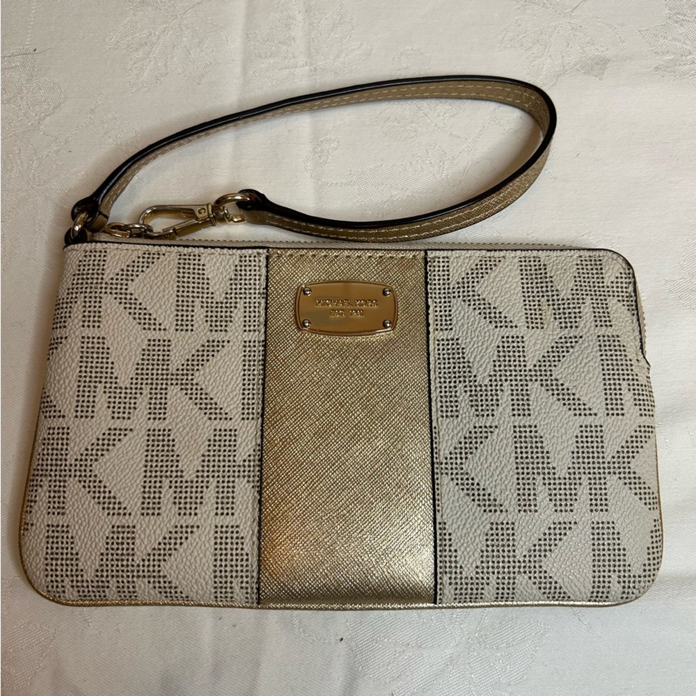 Michael Kors monogram wristlet